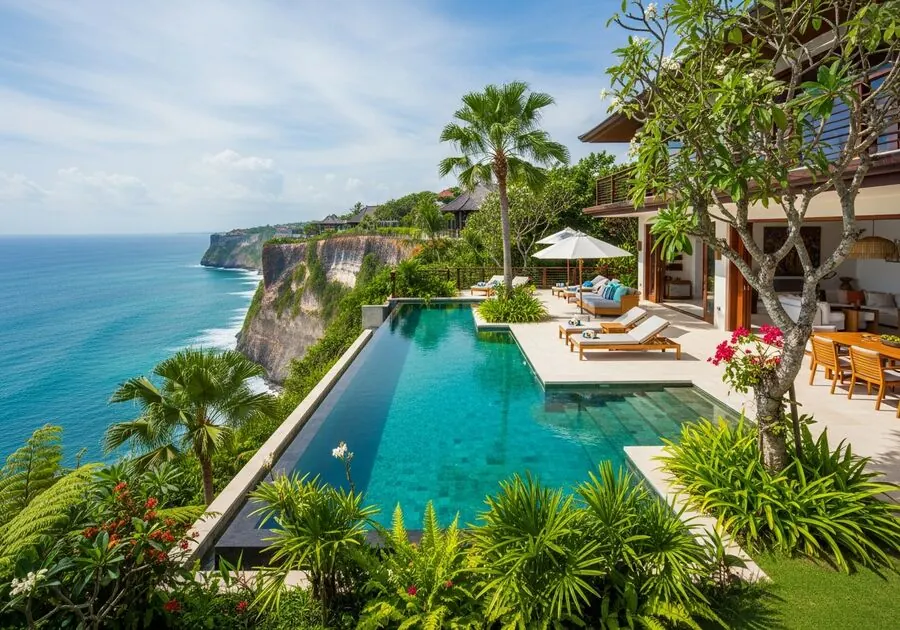 Bali, Indonesia — rice terraces and villas